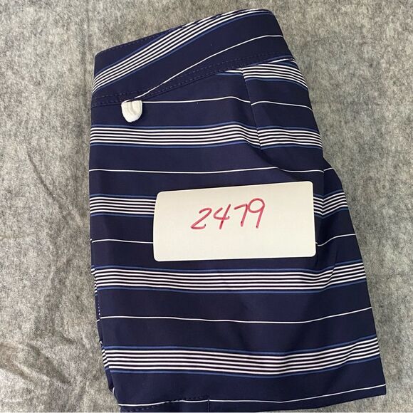 J. Crew‎ Mens Blue/Gray Striped Lined Flex Swimwear Shorts Size 33 - Picture 11 of 11